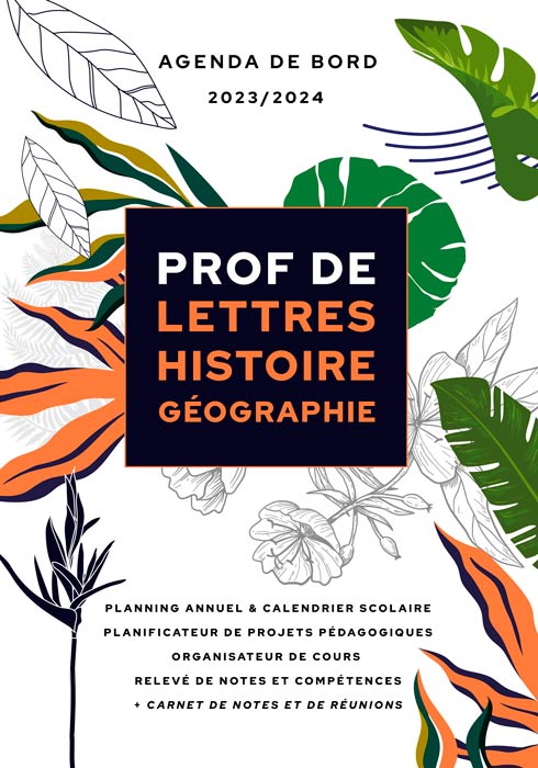 Agenda de bord 2023/2024 prof de Lettres et Histoire-Géo